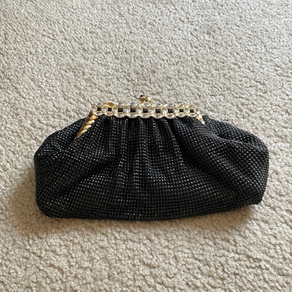 Black evening bag with matching change purse